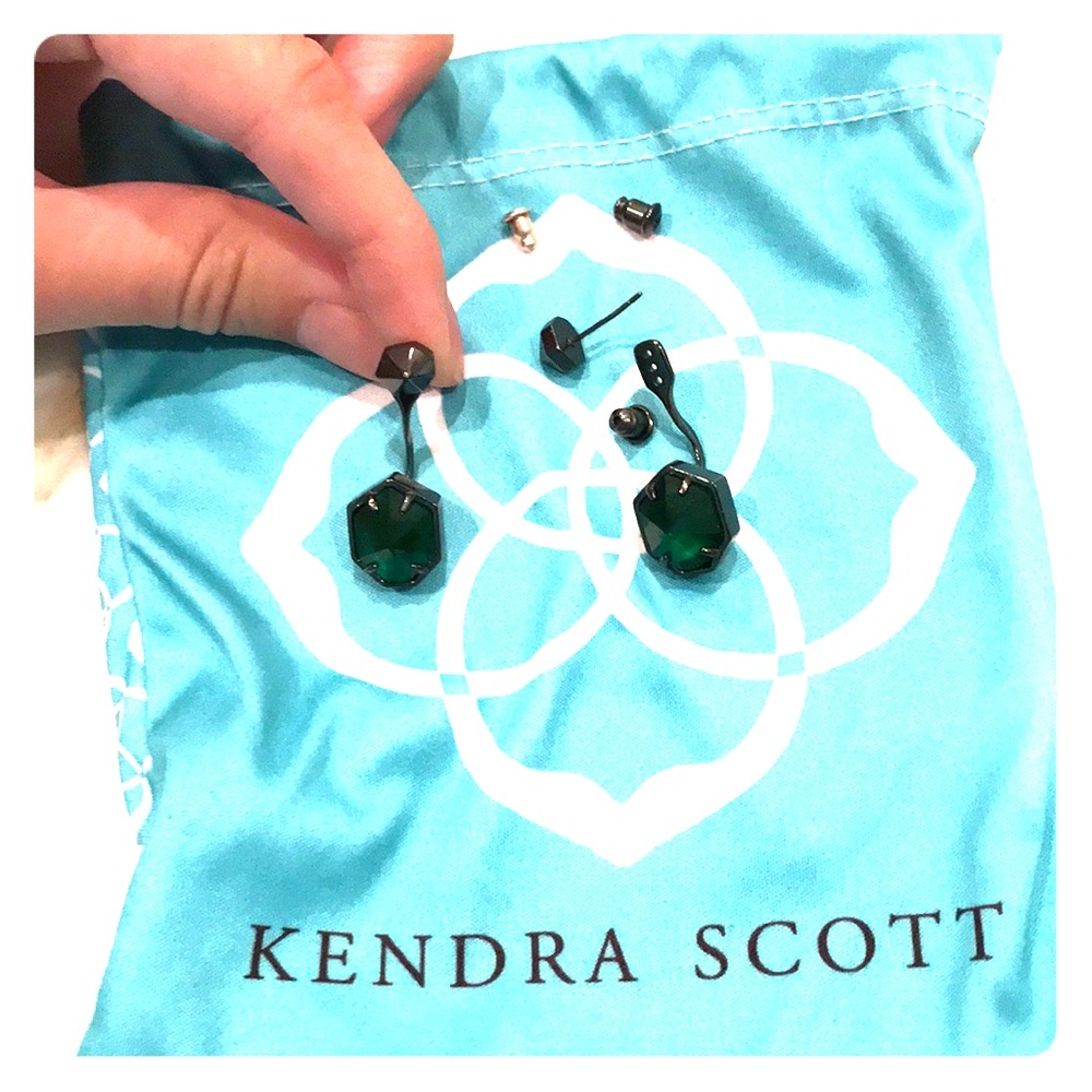 Green Kendra Scott earrings